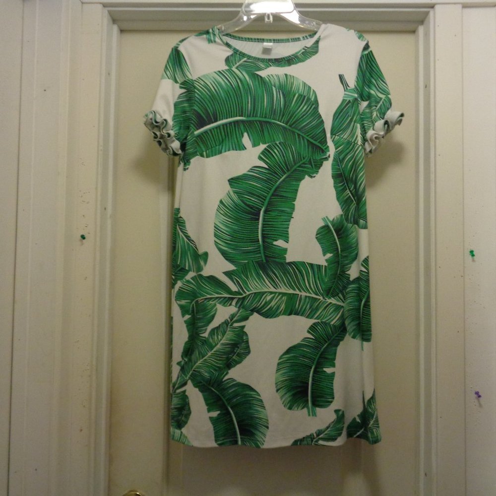 COCONUT GIRL SLANDCORE FOLIAGE KNIT DRESS L